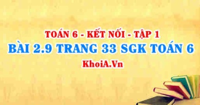 Bài 2.9 trang 33 SGK Toán 6 tập 1 Kết nối tri thức